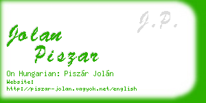 jolan piszar business card
