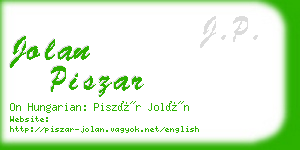 jolan piszar business card